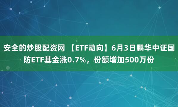 安全的炒股配资网 【ETF动向】6月3日鹏华中证国防ETF基金涨0.7%，份额增加500万份